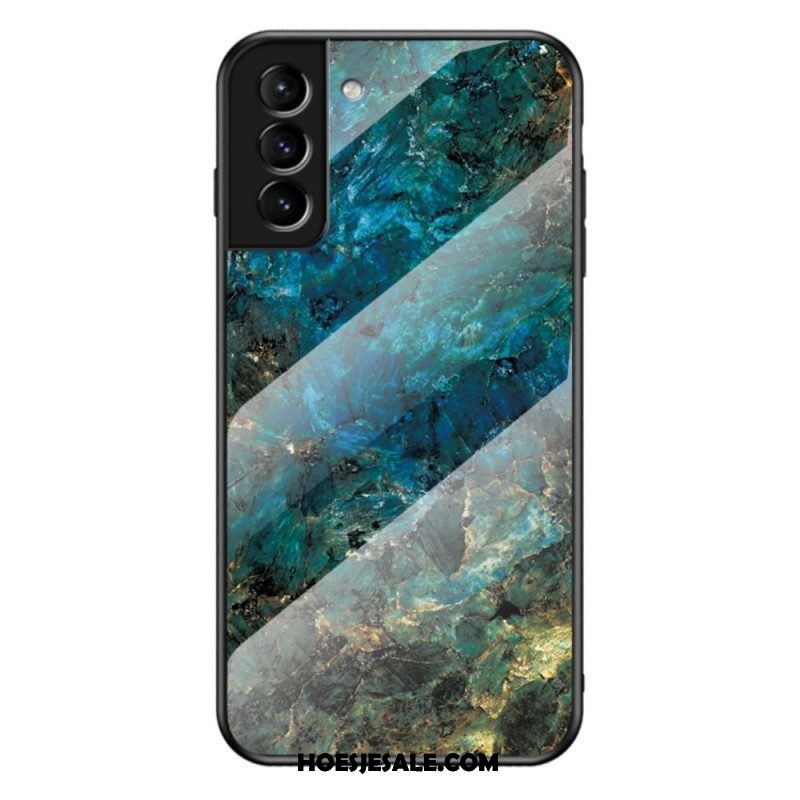 Hoesje voor Samsung Galaxy S22 Plus 5G Marmeren Kleuren Gehard Glas