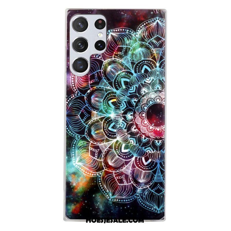 Hoesje voor Samsung Galaxy S22 Ultra 5G Fluorescerende Bloemenserie