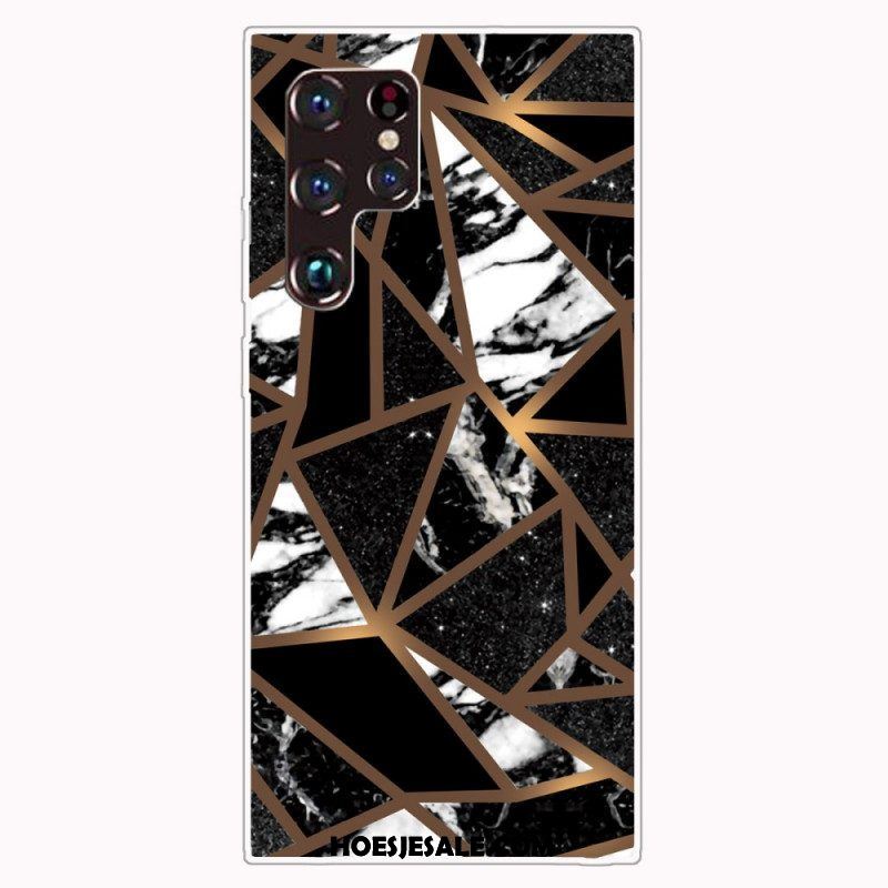 Hoesje voor Samsung Galaxy S22 Ultra 5G Geometrisch Marmer
