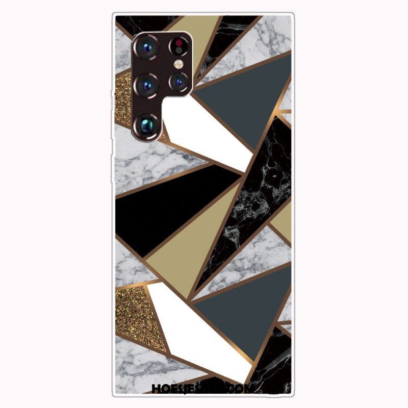 Hoesje voor Samsung Galaxy S22 Ultra 5G Geometrisch Marmer