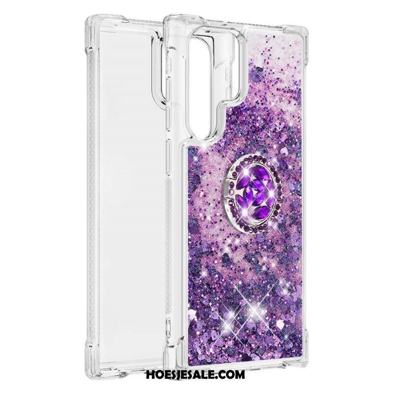 Hoesje voor Samsung Galaxy S22 Ultra 5G Glitter Ringbeugel