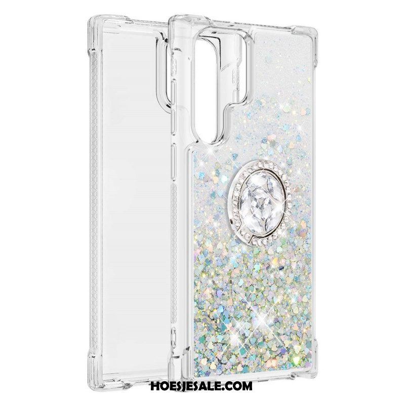 Hoesje voor Samsung Galaxy S22 Ultra 5G Glitter Ringbeugel