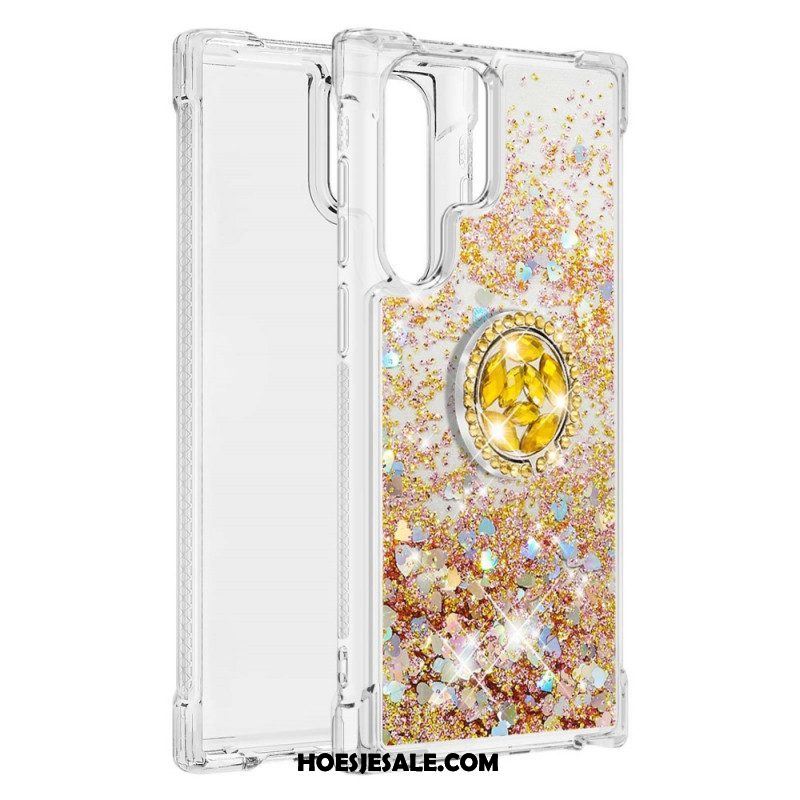 Hoesje voor Samsung Galaxy S22 Ultra 5G Glitter Ringbeugel