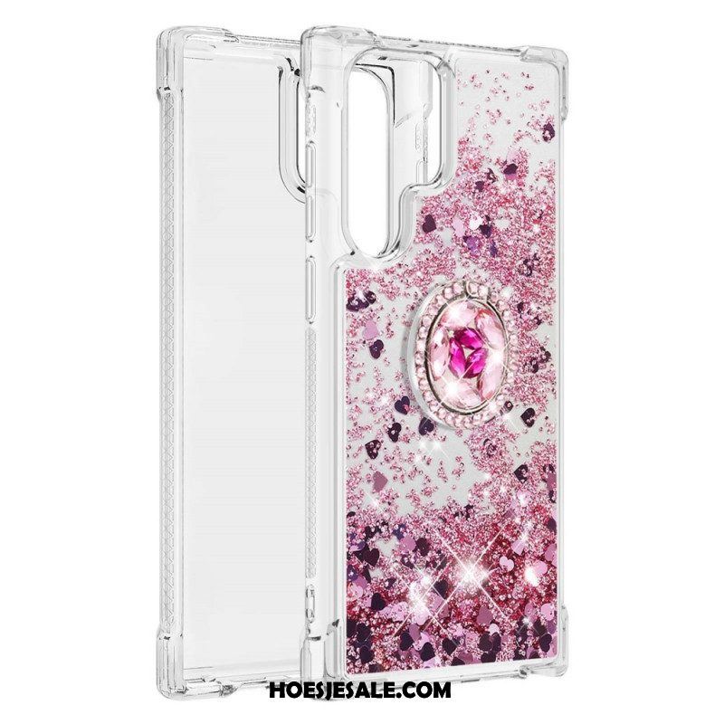 Hoesje voor Samsung Galaxy S22 Ultra 5G Glitter Ringbeugel