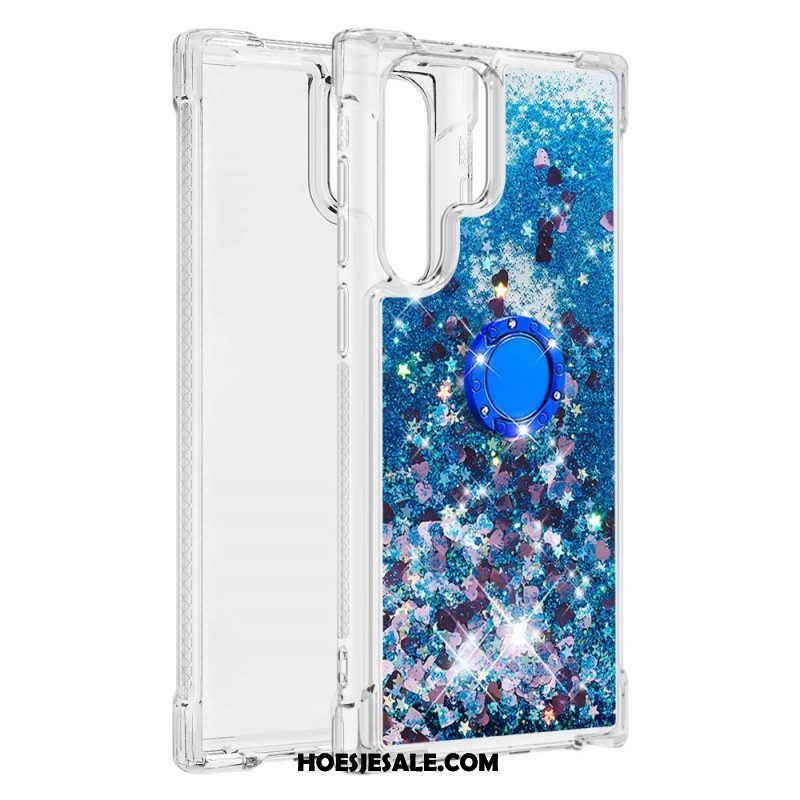 Hoesje voor Samsung Galaxy S22 Ultra 5G Glitter Ringbeugel