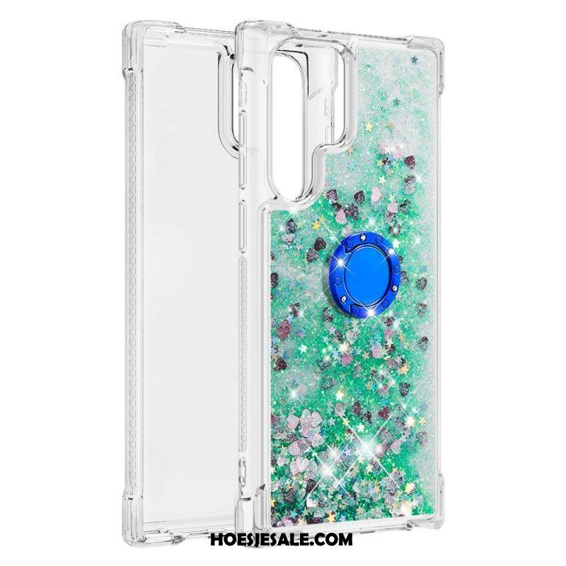 Hoesje voor Samsung Galaxy S22 Ultra 5G Glitter Ringbeugel