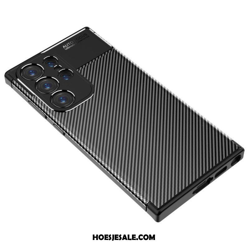 Hoesje voor Samsung Galaxy S23 Ultra 5G Flexibele Koolstofvezel