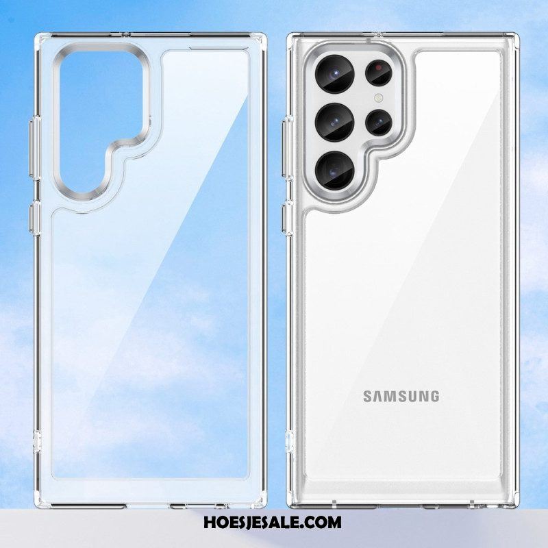 Hoesje voor Samsung Galaxy S23 Ultra 5G Hybride Gekleurde Randen