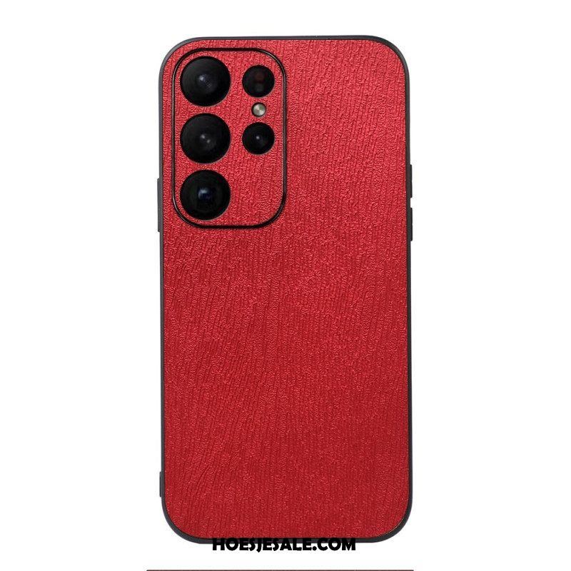 Hoesje voor Samsung Galaxy S23 Ultra 5G Stijl Leer Houteffect