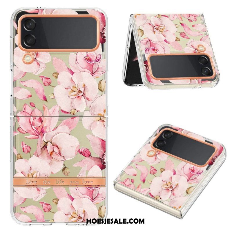 Hoesje voor Samsung Galaxy Z Flip 4 Folio-hoesje Bloemen