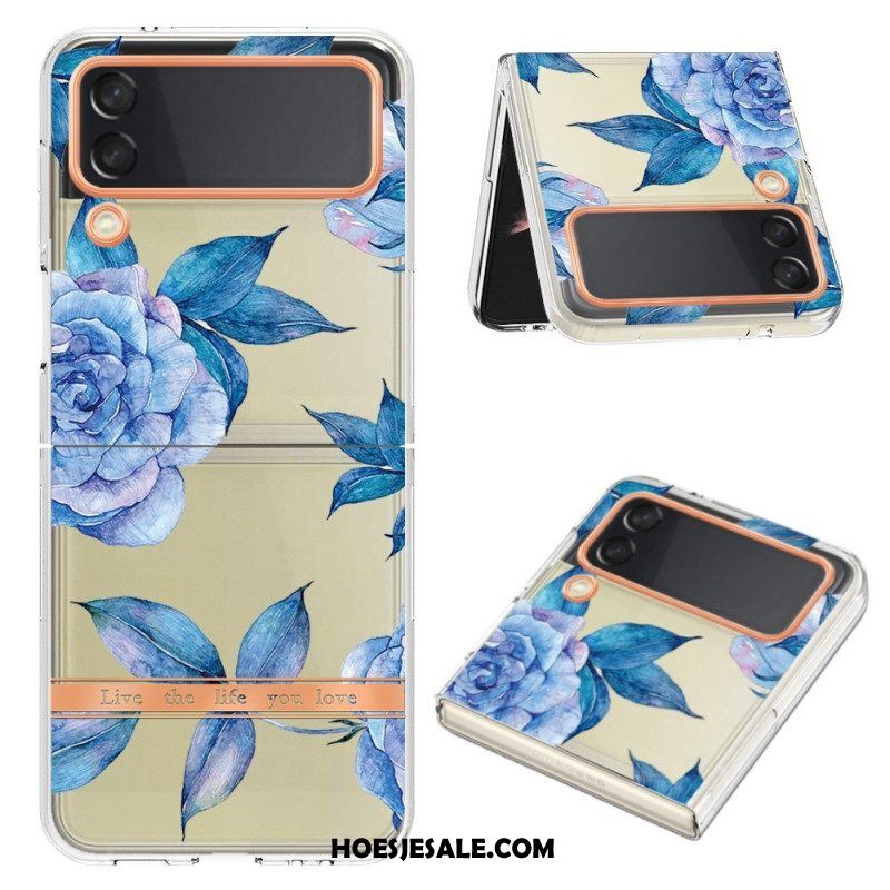 Hoesje voor Samsung Galaxy Z Flip 4 Folio-hoesje Bloemen