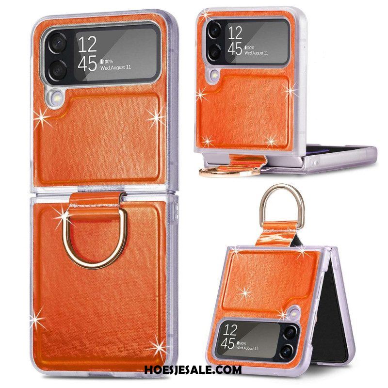 Hoesje voor Samsung Galaxy Z Flip 4 Folio-hoesje Elektrische Kleuren En Ring