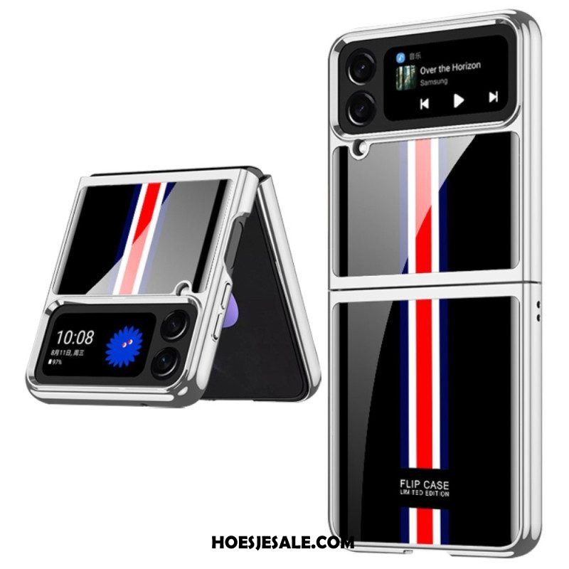 Hoesje voor Samsung Galaxy Z Flip 4 Folio-hoesje Gkk Driekleurig Gehard Glas