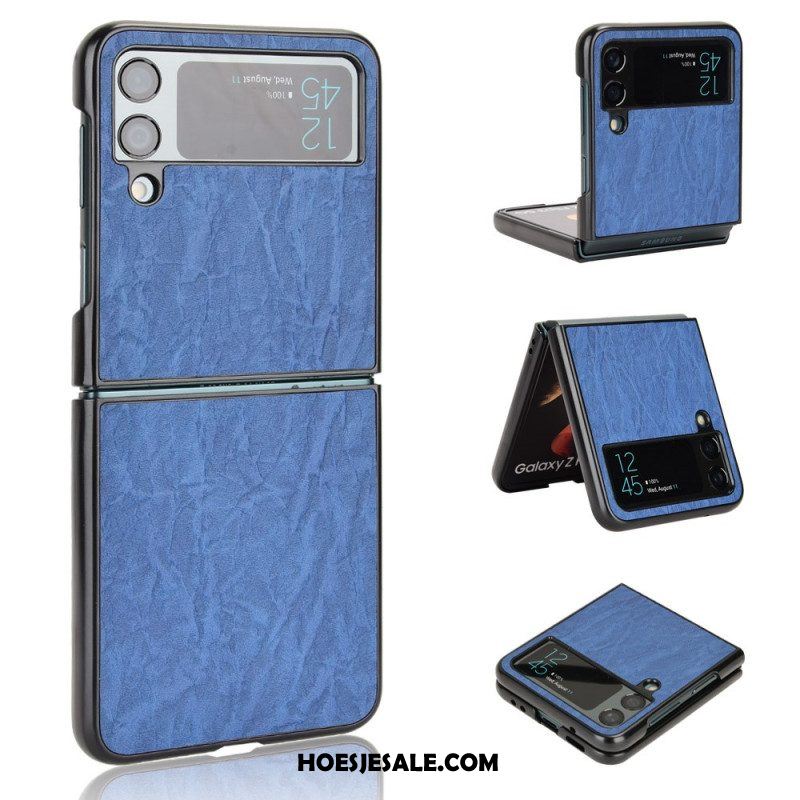 Hoesje voor Samsung Galaxy Z Flip 4 Folio-hoesje Leereffect Zachtheid