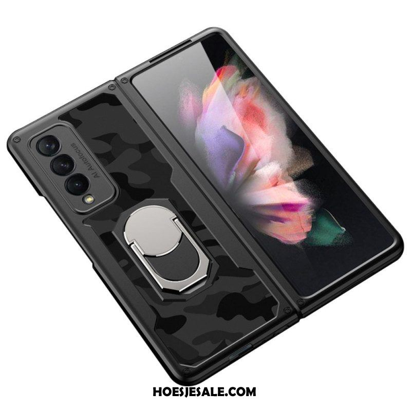 Hoesje voor Samsung Galaxy Z Fold 3 5G Camouflage Ring-steun Gkk