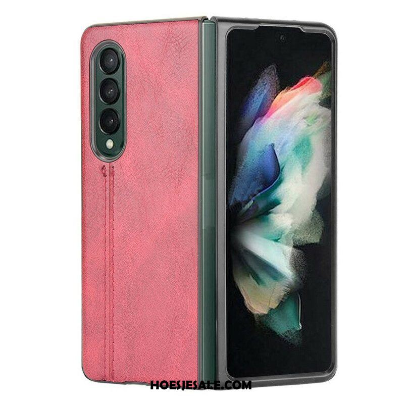 Hoesje voor Samsung Galaxy Z Fold 3 5G Couture-leereffect