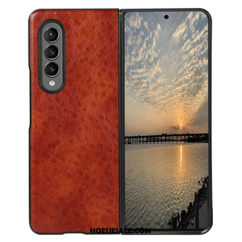 Hoesje voor Samsung Galaxy Z Fold 3 5G Getextureerd Kunstleer