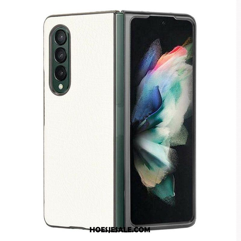 Hoesje voor Samsung Galaxy Z Fold 3 5G Imitatie Krokodillenleer