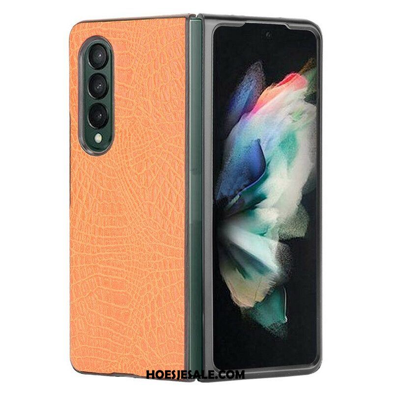 Hoesje voor Samsung Galaxy Z Fold 3 5G Imitatie Krokodillenleer