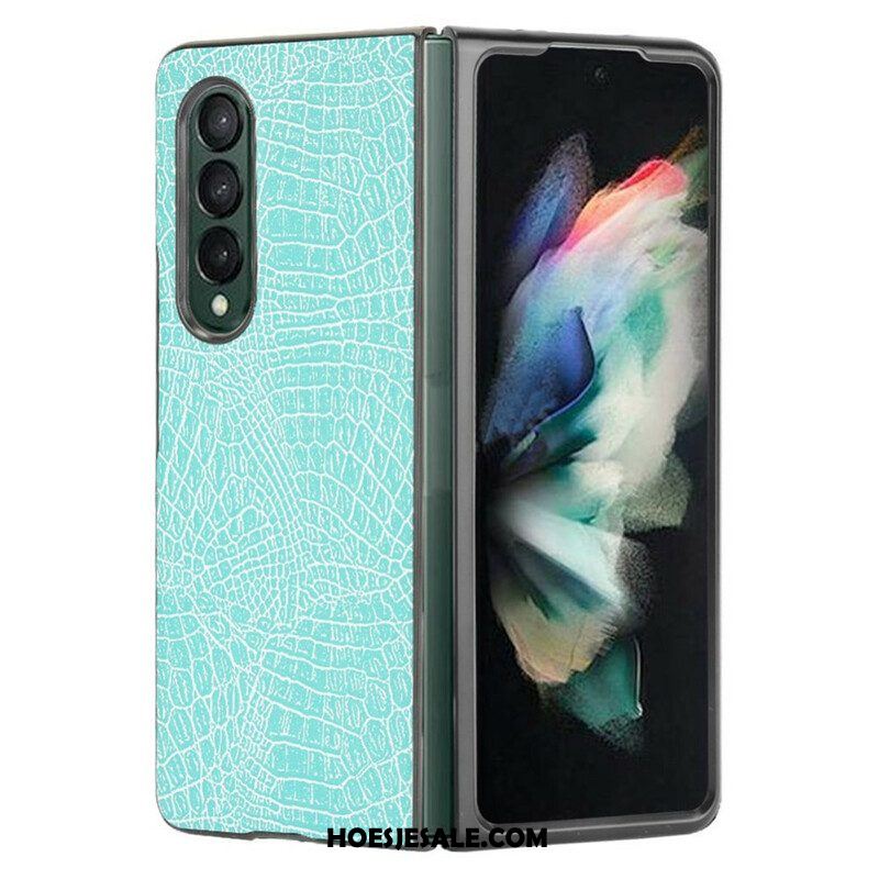 Hoesje voor Samsung Galaxy Z Fold 3 5G Imitatie Krokodillenleer