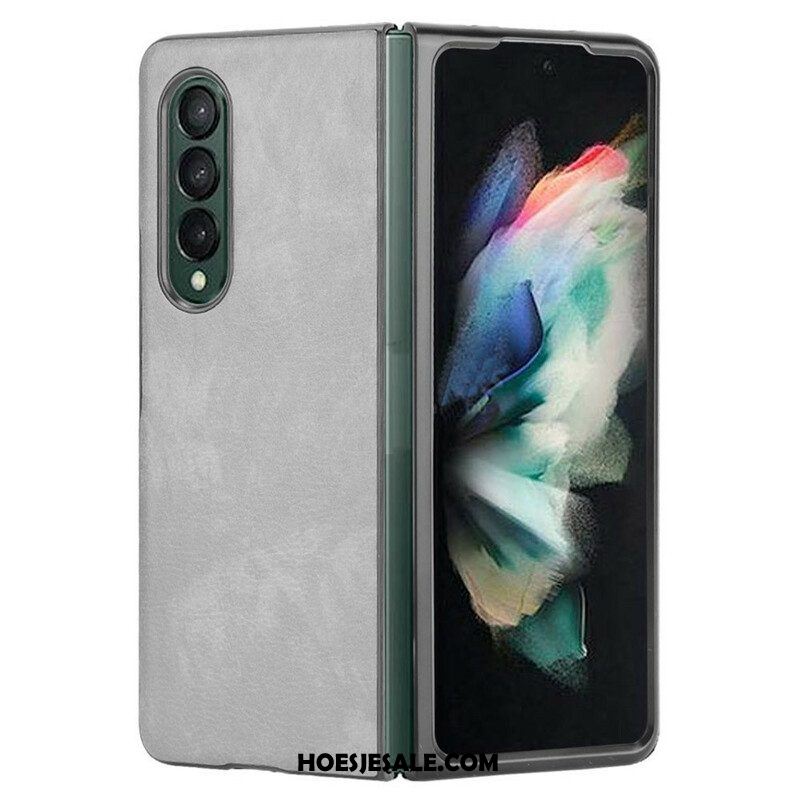 Hoesje voor Samsung Galaxy Z Fold 3 5G Litchi-leereffect