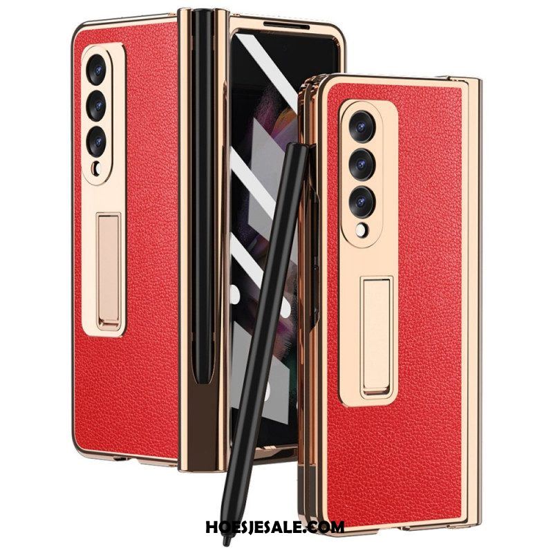 Hoesje voor Samsung Galaxy Z Fold 3 5G Multifunctioneel Litchi-leer