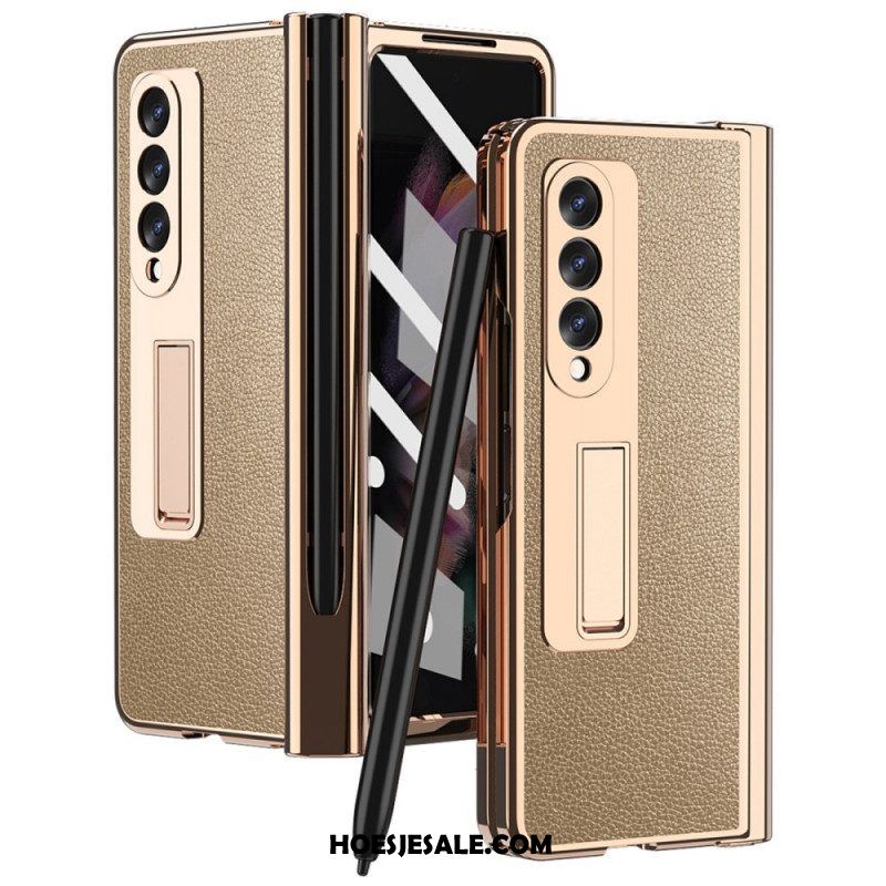 Hoesje voor Samsung Galaxy Z Fold 3 5G Multifunctioneel Litchi-leer