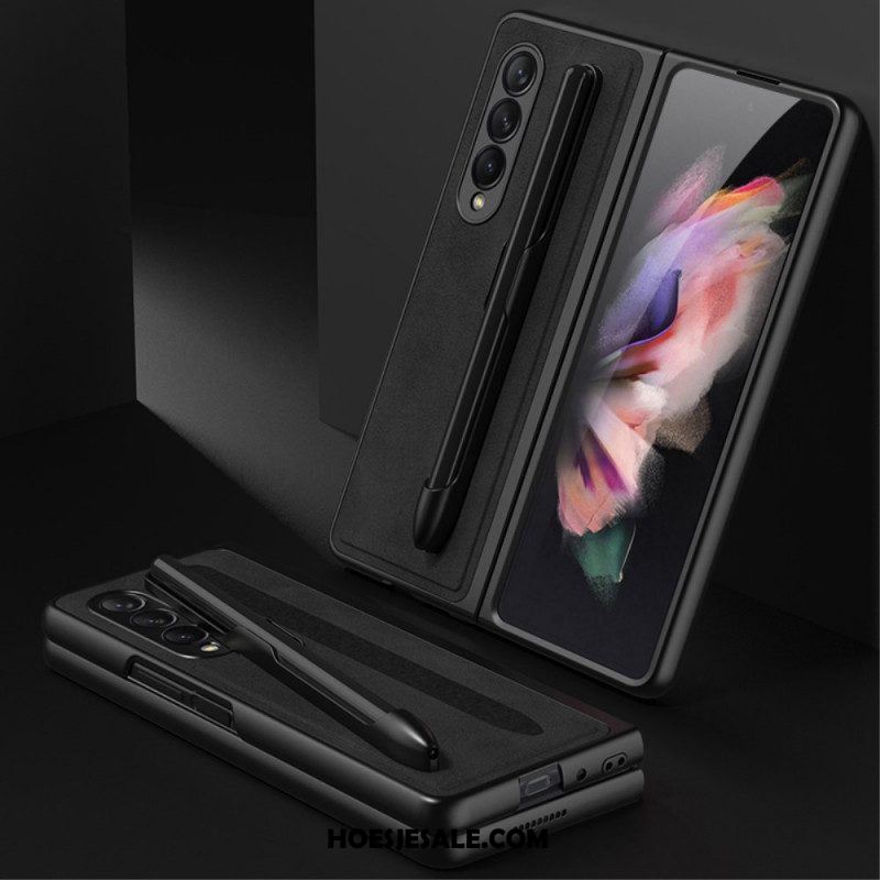 Hoesje voor Samsung Galaxy Z Fold 3 5G Stylushouder Met Leereffect Gkk