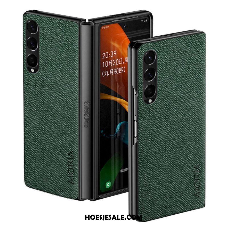 Hoesje voor Samsung Galaxy Z Fold 4 Aioria Kunstleer Geweven Textuur