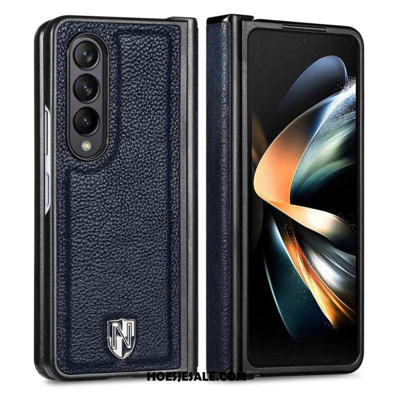 Hoesje voor Samsung Galaxy Z Fold 4 Caseno Leren Patch