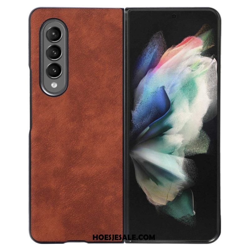 Hoesje voor Samsung Galaxy Z Fold 4 Huidtextuur Van Imitatieleer