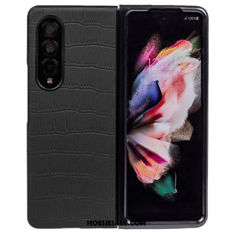 Hoesje voor Samsung Galaxy Z Fold 4 In Reliëf Gemaakte Krokodil