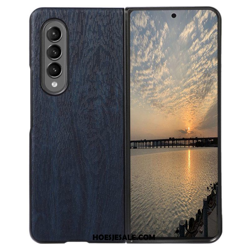 Hoesje voor Samsung Galaxy Z Fold 4 Kunstleer Houtstructuur