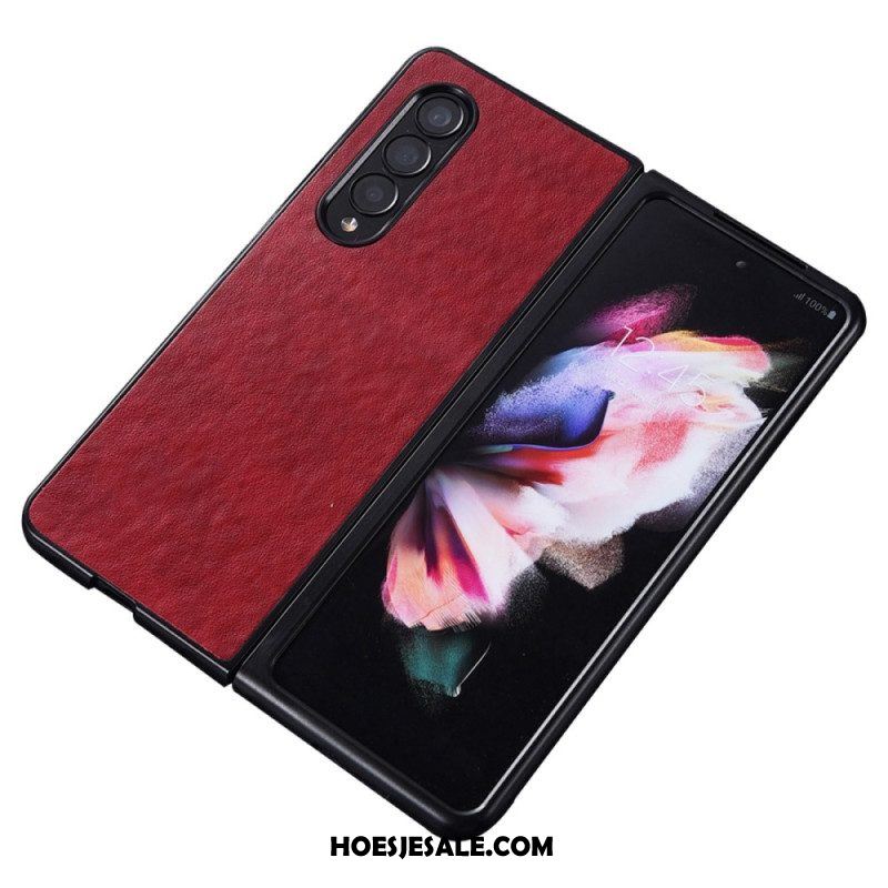 Hoesje voor Samsung Galaxy Z Fold 4 Kunstleer Nylon Textuur