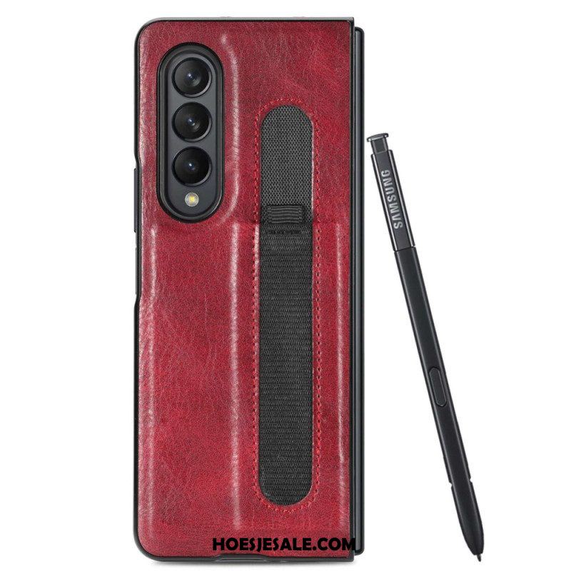 Hoesje voor Samsung Galaxy Z Fold 4 Stylus Van Kunstleer