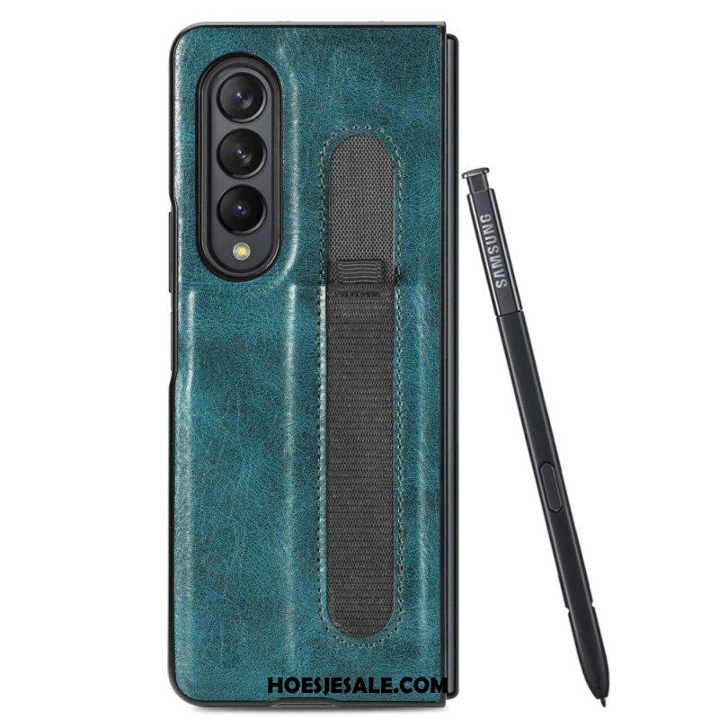 Hoesje voor Samsung Galaxy Z Fold 4 Stylus Van Kunstleer