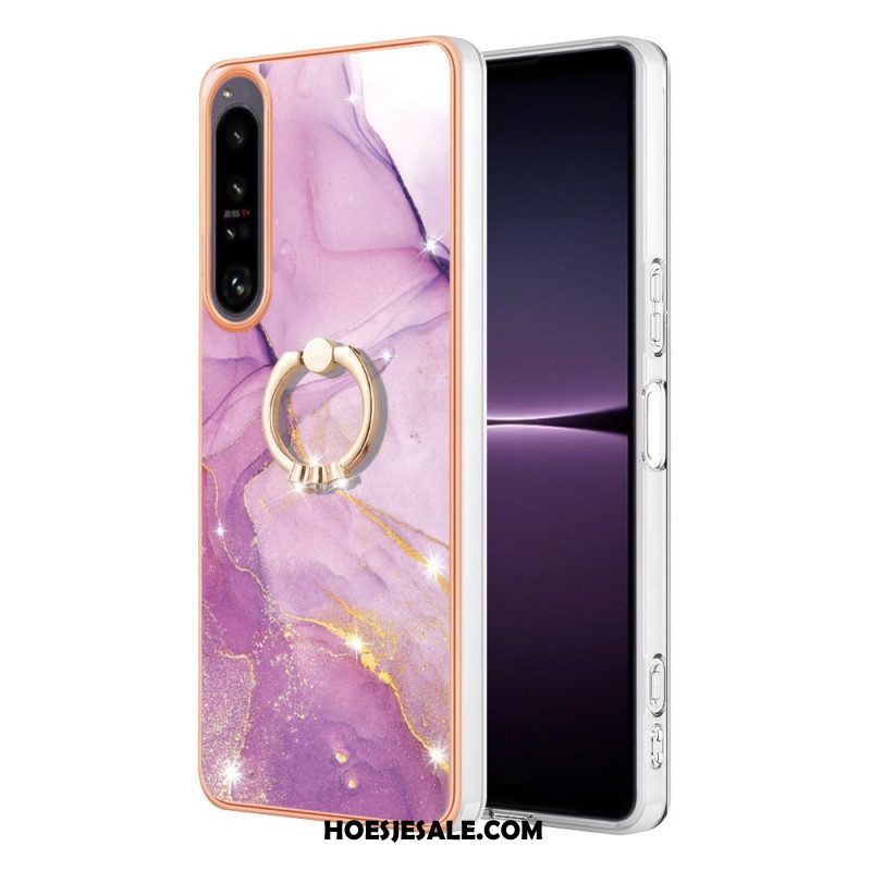 Hoesje voor Sony Xperia 1 IV Marmer Met Ringsteun