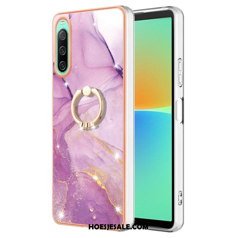 Hoesje voor Sony Xperia 10 IV Marmer Met Ringsteun