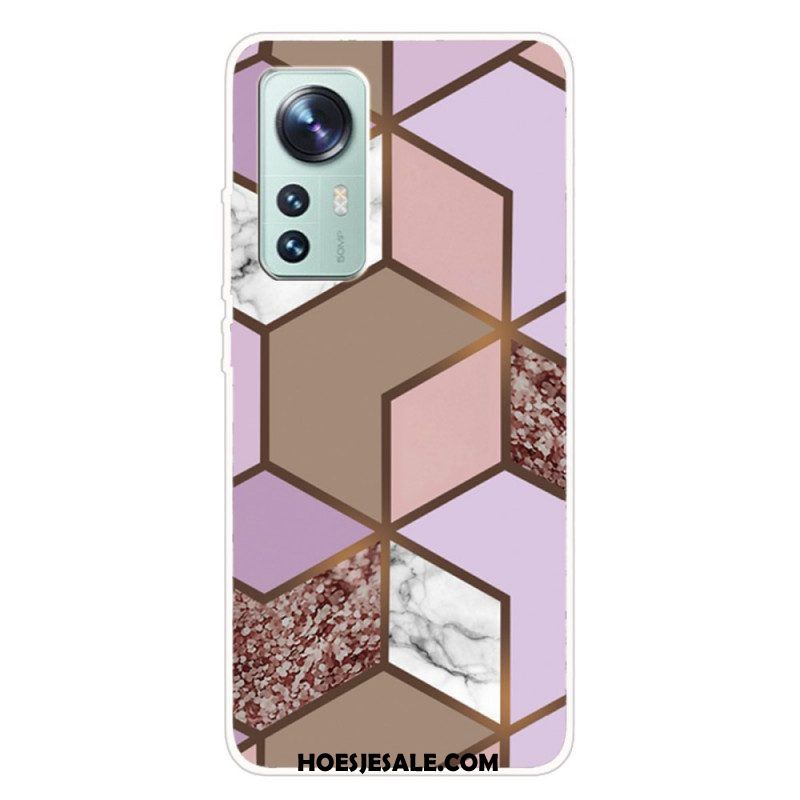 Hoesje voor Xiaomi 12 / 12X Siliconen Marmeren Geometrie