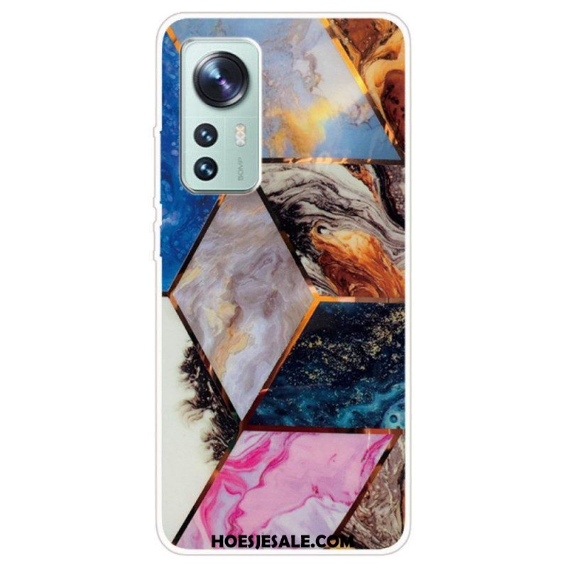 Hoesje voor Xiaomi 12 / 12X Variabel Geometrisch Marmer