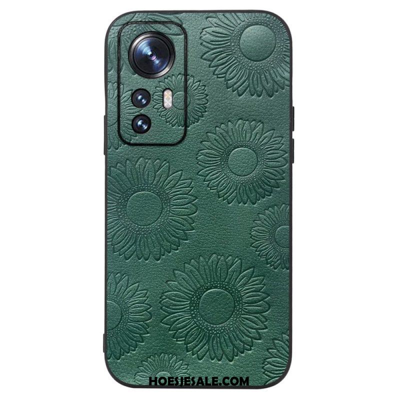 Hoesje voor Xiaomi 12 / 12X Zonnebloemen Van Imitatieleer