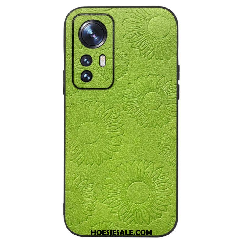 Hoesje voor Xiaomi 12 / 12X Zonnebloemen Van Imitatieleer