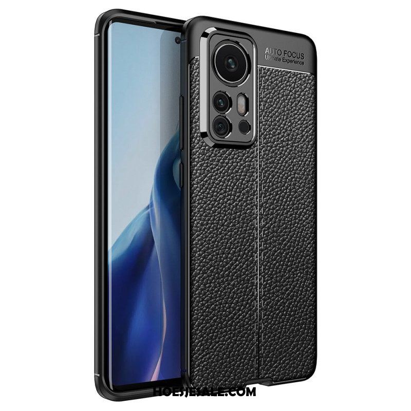 Hoesje voor Xiaomi 12 Pro Dubbellijnig Litchi-leereffect