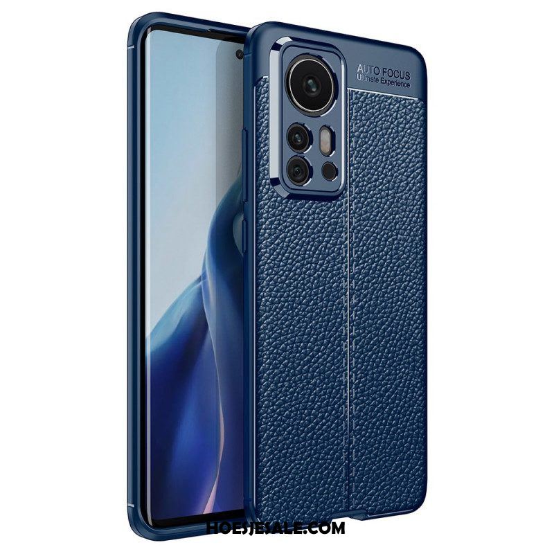 Hoesje voor Xiaomi 12 Pro Dubbellijnig Litchi-leereffect