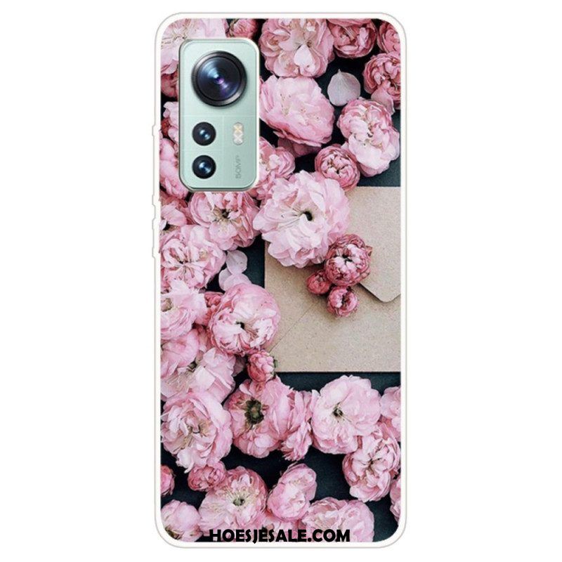 Hoesje voor Xiaomi 12 Pro Siliconen Bloemenvariatie