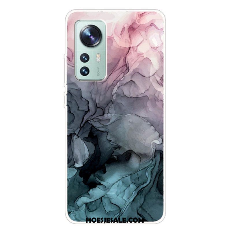 Hoesje voor Xiaomi 12 Pro Siliconen Marmer Aquarel