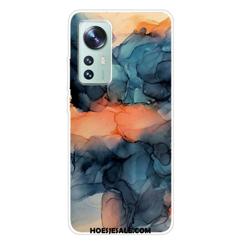 Hoesje voor Xiaomi 12 Pro Siliconen Marmer Aquarel