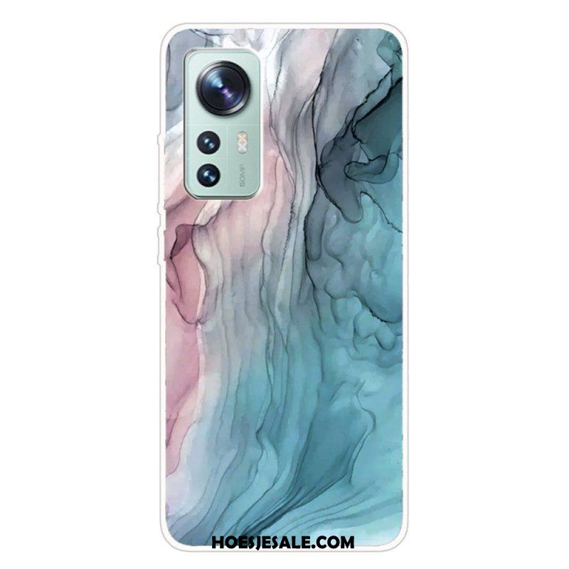 Hoesje voor Xiaomi 12 Pro Siliconen Marmer Aquarel