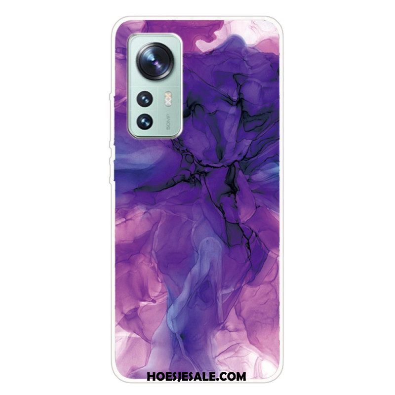 Hoesje voor Xiaomi 12 Pro Siliconen Marmer Aquarel