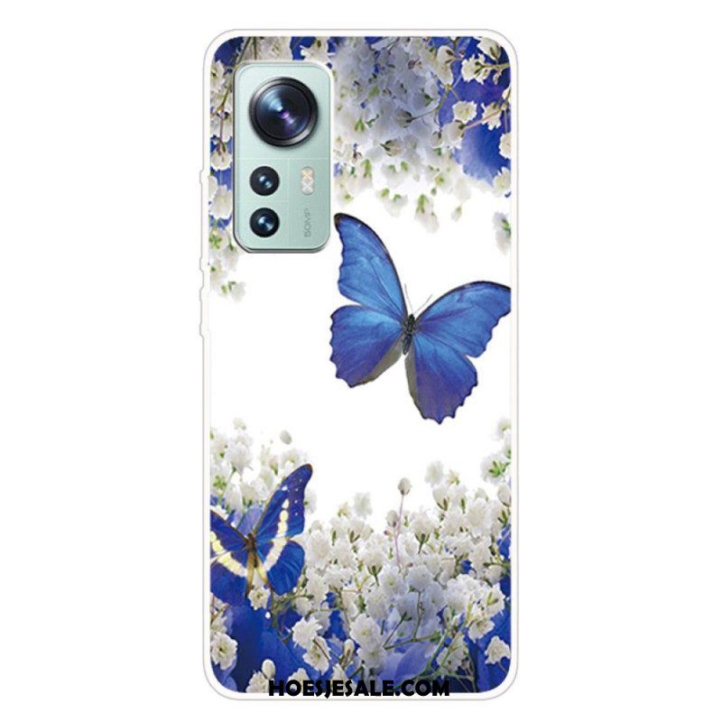 Hoesje voor Xiaomi 12 Pro Siliconen Vlinders